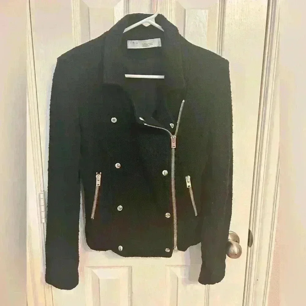 IRO Avery Black Jacket Size 38